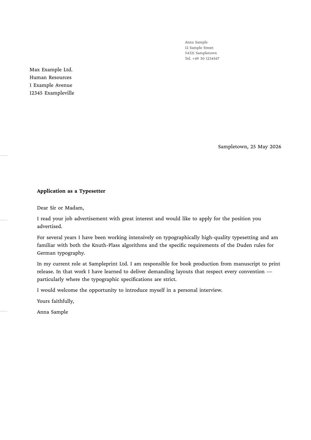 DIN 5008 letter
