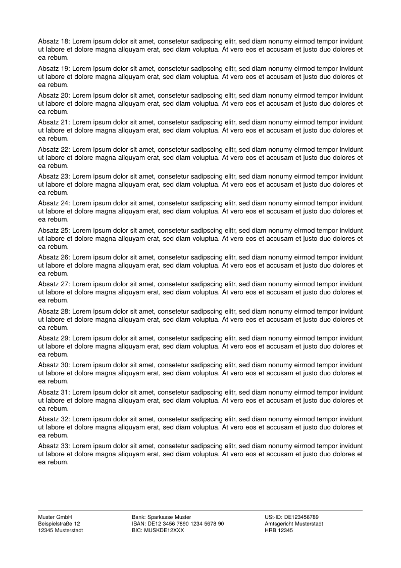 Half-empty page 2, footer stays at the bottom