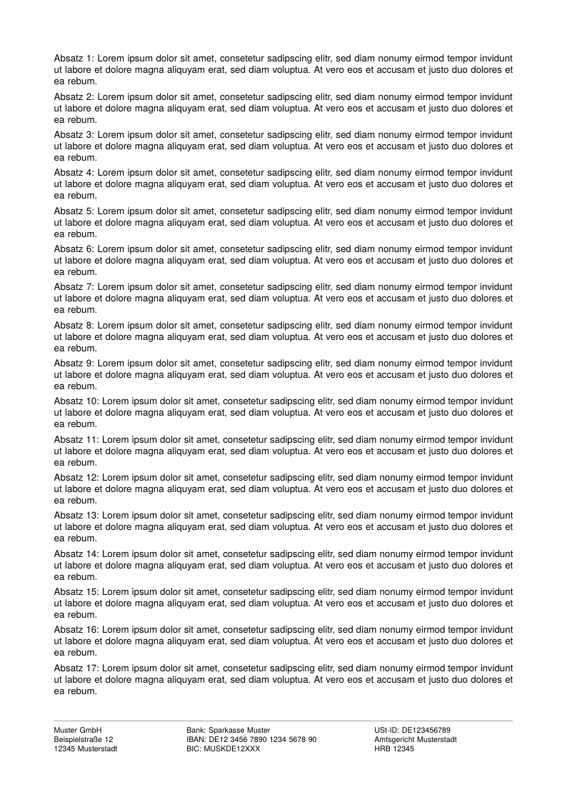 Page 1 with the three-column footer